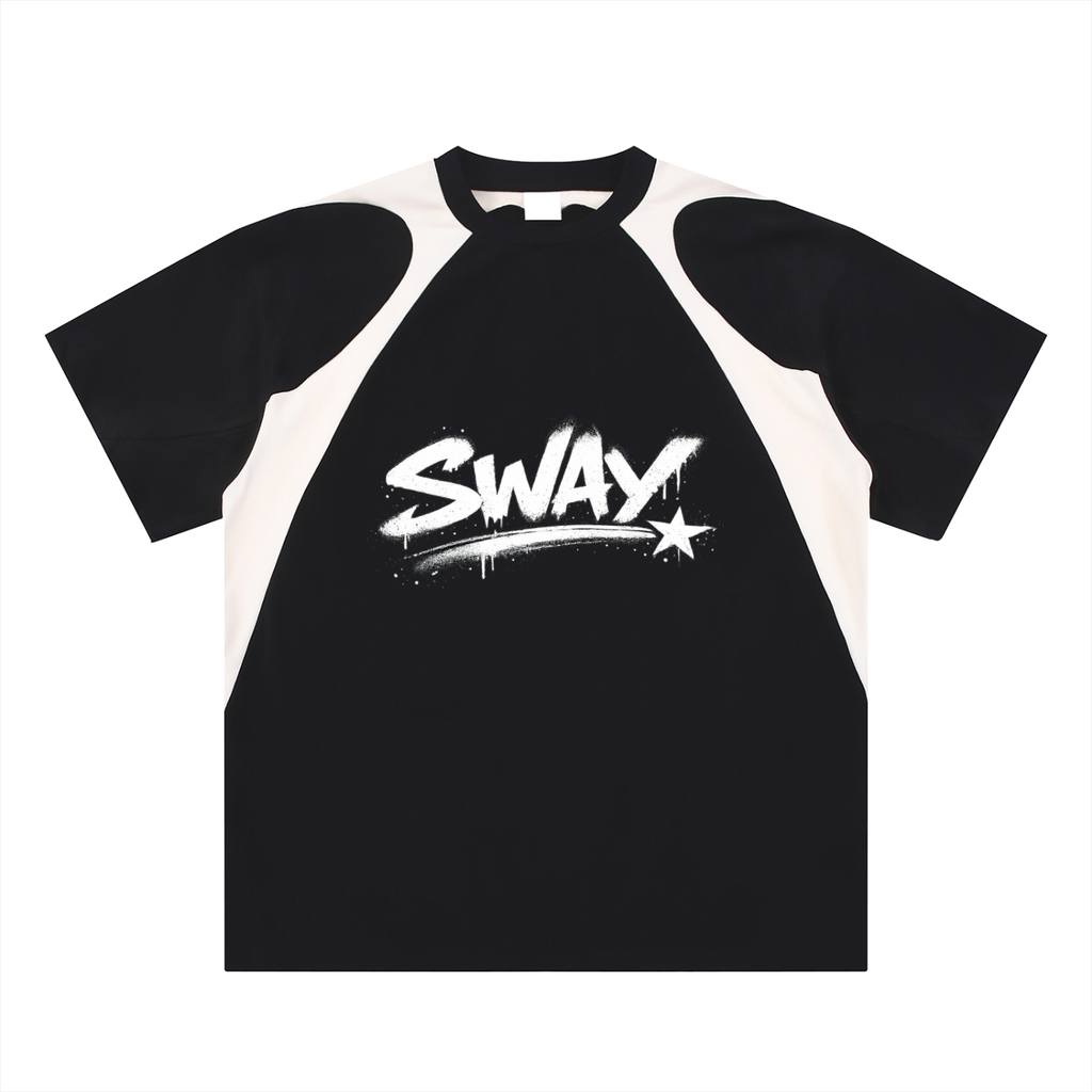 Contrast Panel Cotton T-Shirt