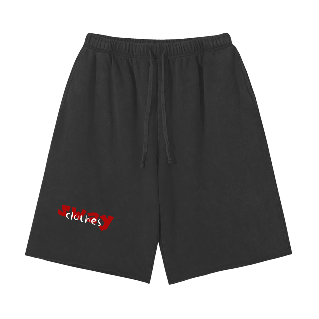Snow Washed Raw Hem Shorts