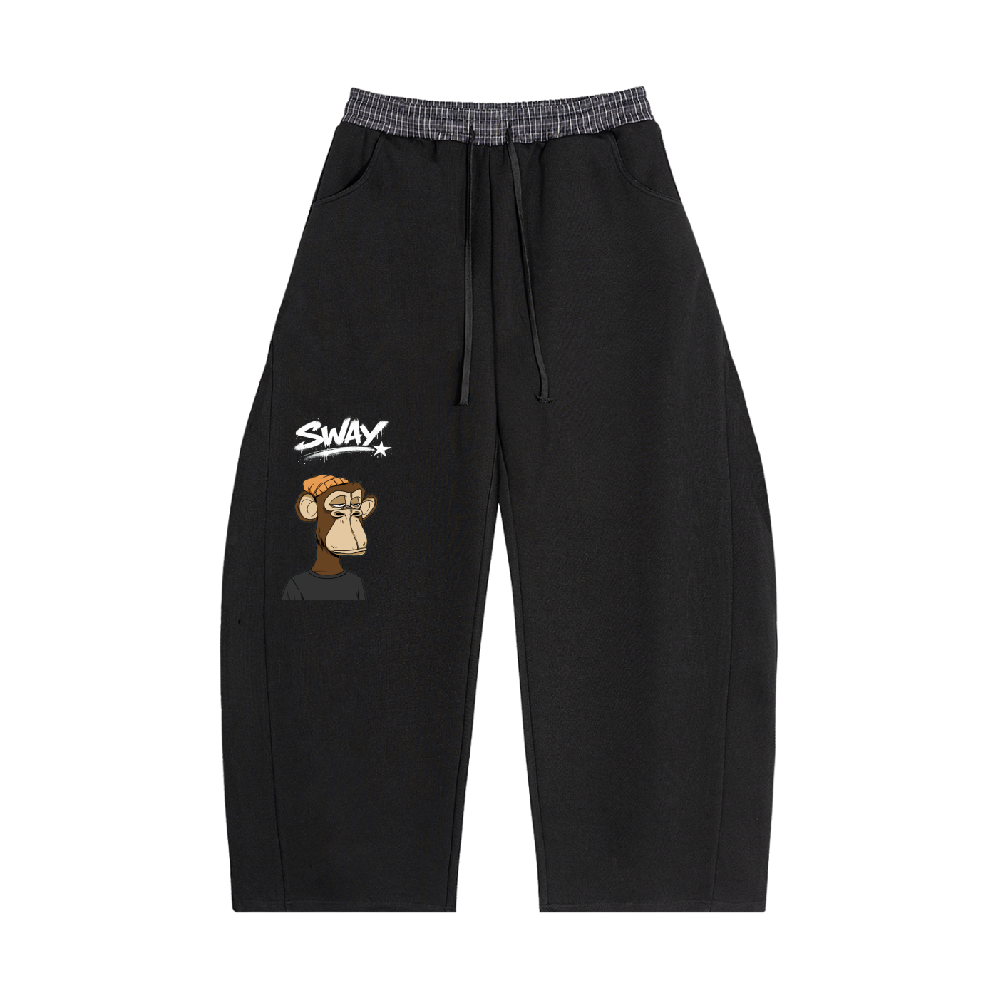 Plaid Waistband Barrel Sweatpants