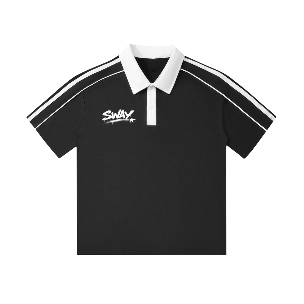 Contrast Collar Short-Sleeve Polo Shirt