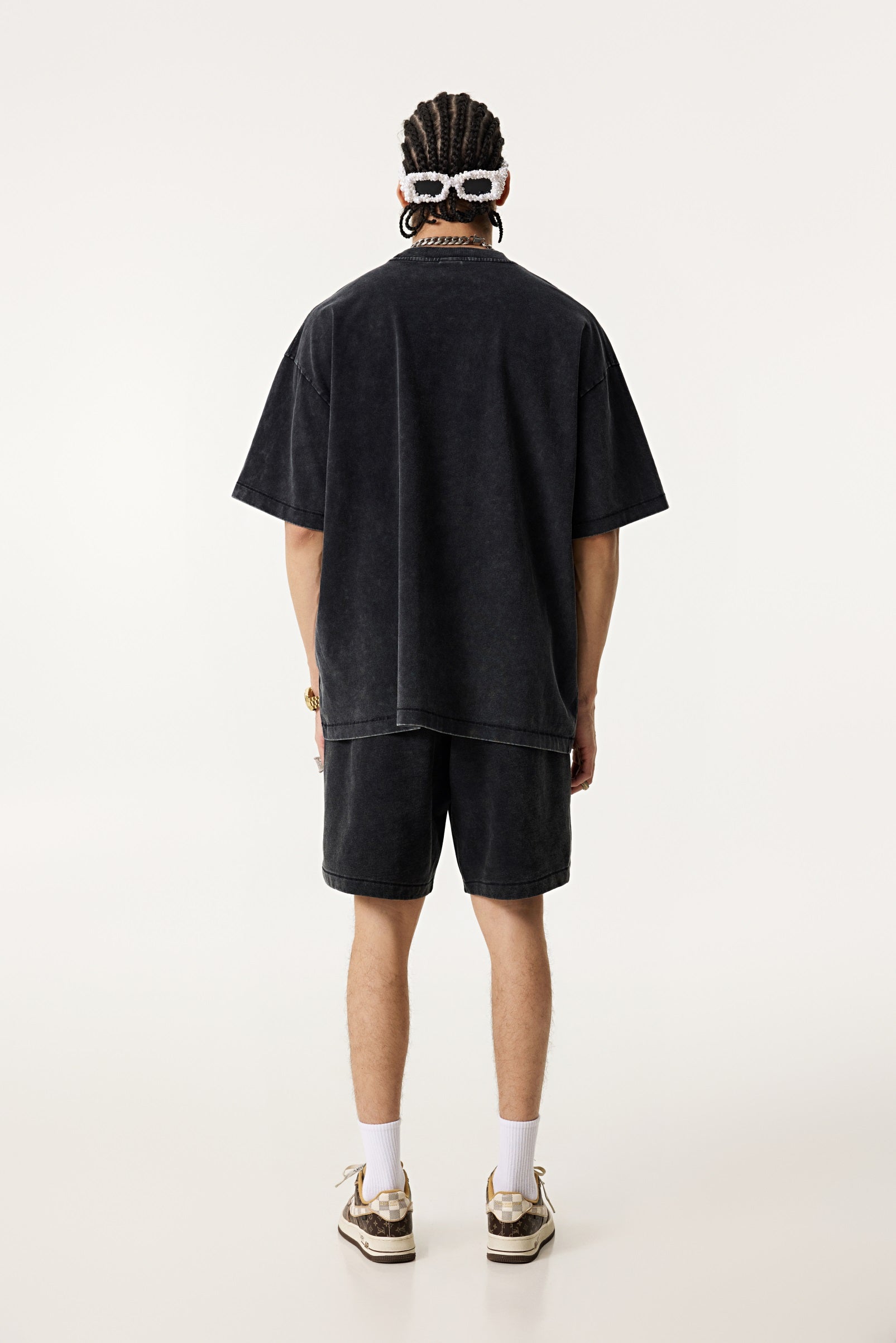 285GSM Unisex Distressed Snow-Wash Batik Plain Fabric T-shirt Snow Wash