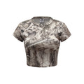 315GSM Women’s Figure-Flattering Straight Shoulder Camouflage T-shirt Branch Camouflage