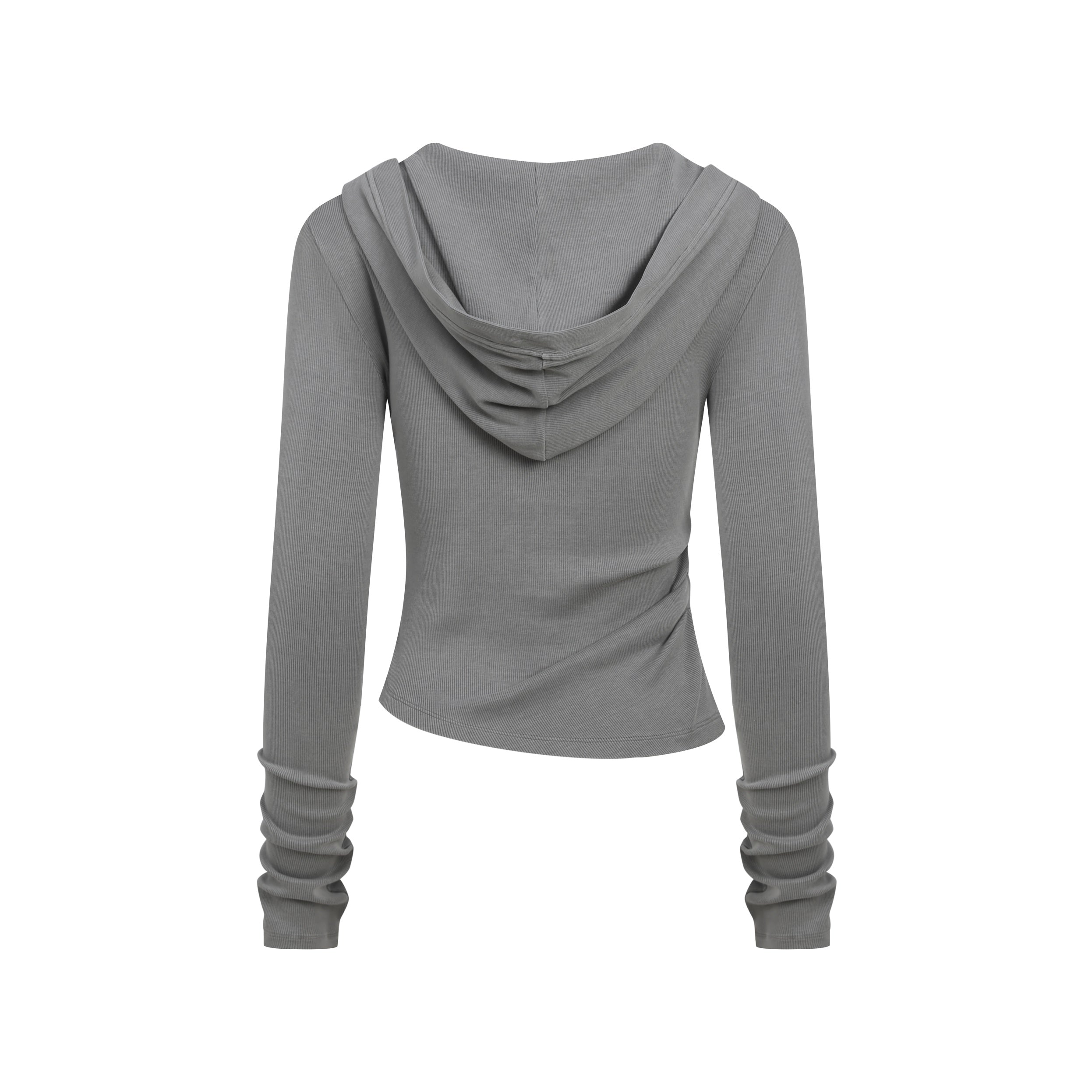 275GSM Women’s Slim-Fit Pigment-Wash Long-Sleeve Medium gray