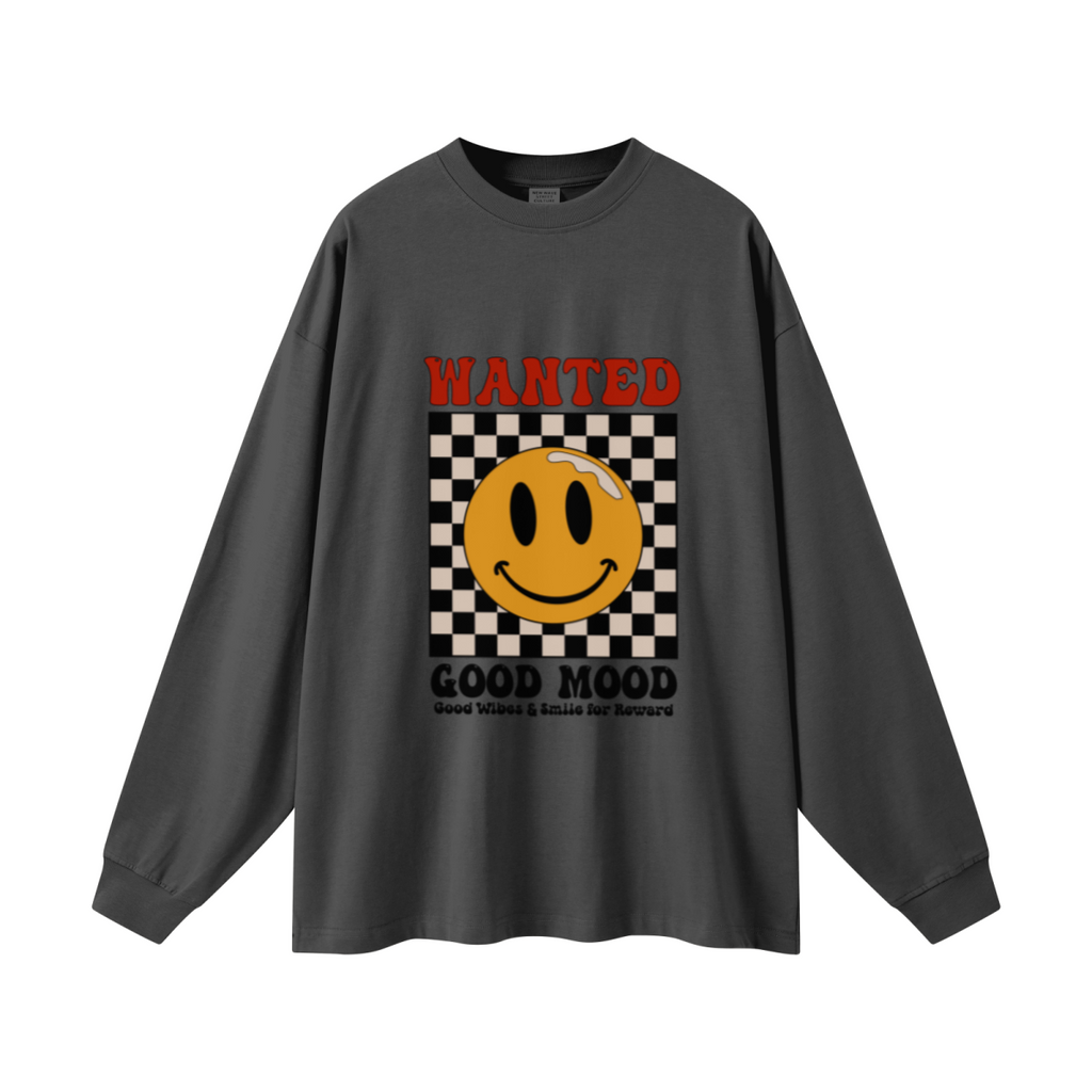 305GSM Unisex Premium Heavyweight Double-Yarn Plain Fabric Earth-Tone Basic Layering Long sleeve Carbon Grey