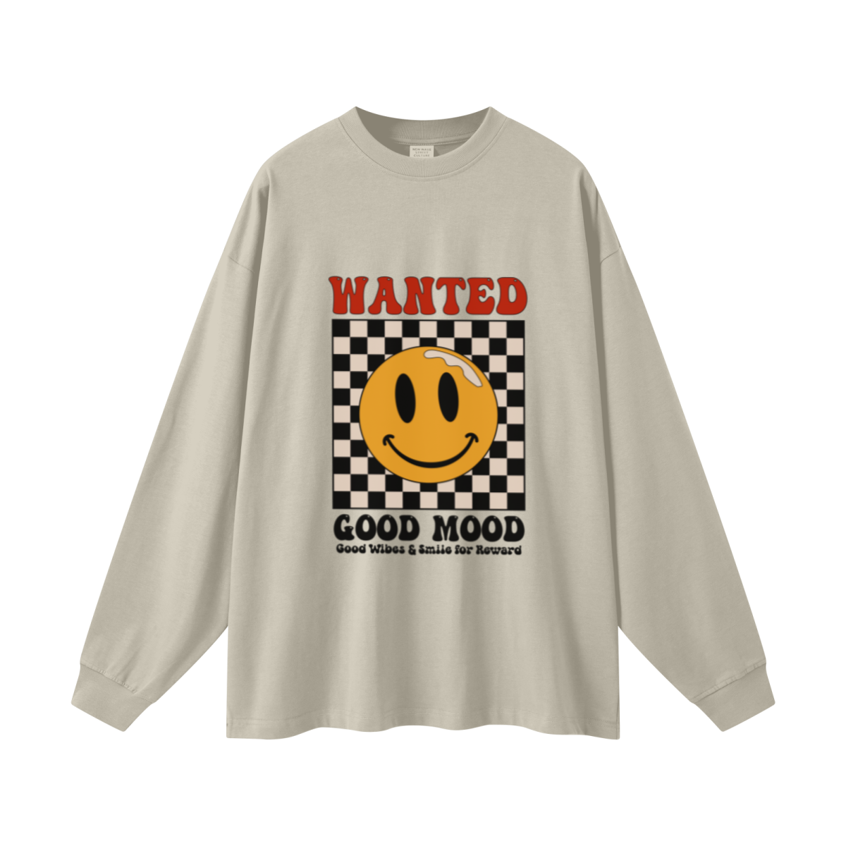 305GSM Unisex Premium Heavyweight Double-Yarn Plain Fabric Earth-Tone Basic Layering Long sleeve Sand