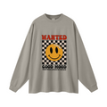 305GSM Unisex Premium Heavyweight Double-Yarn Plain Fabric Earth-Tone Basic Layering Long sleeve Grey Camel