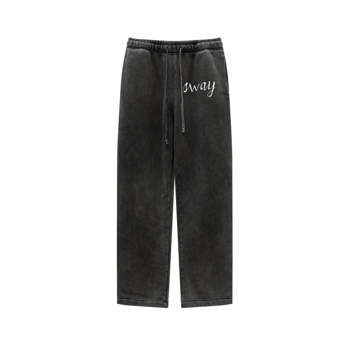 360GSM Unisex Heavyweight Fleece Washed Straight-Leg Pants Snow Wash Grey