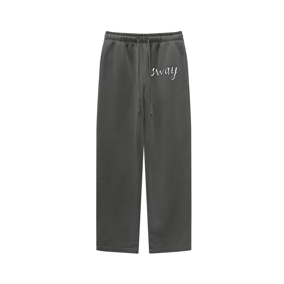 360GSM Unisex Heavyweight Fleece Washed Straight-Leg Pants Dark Grey