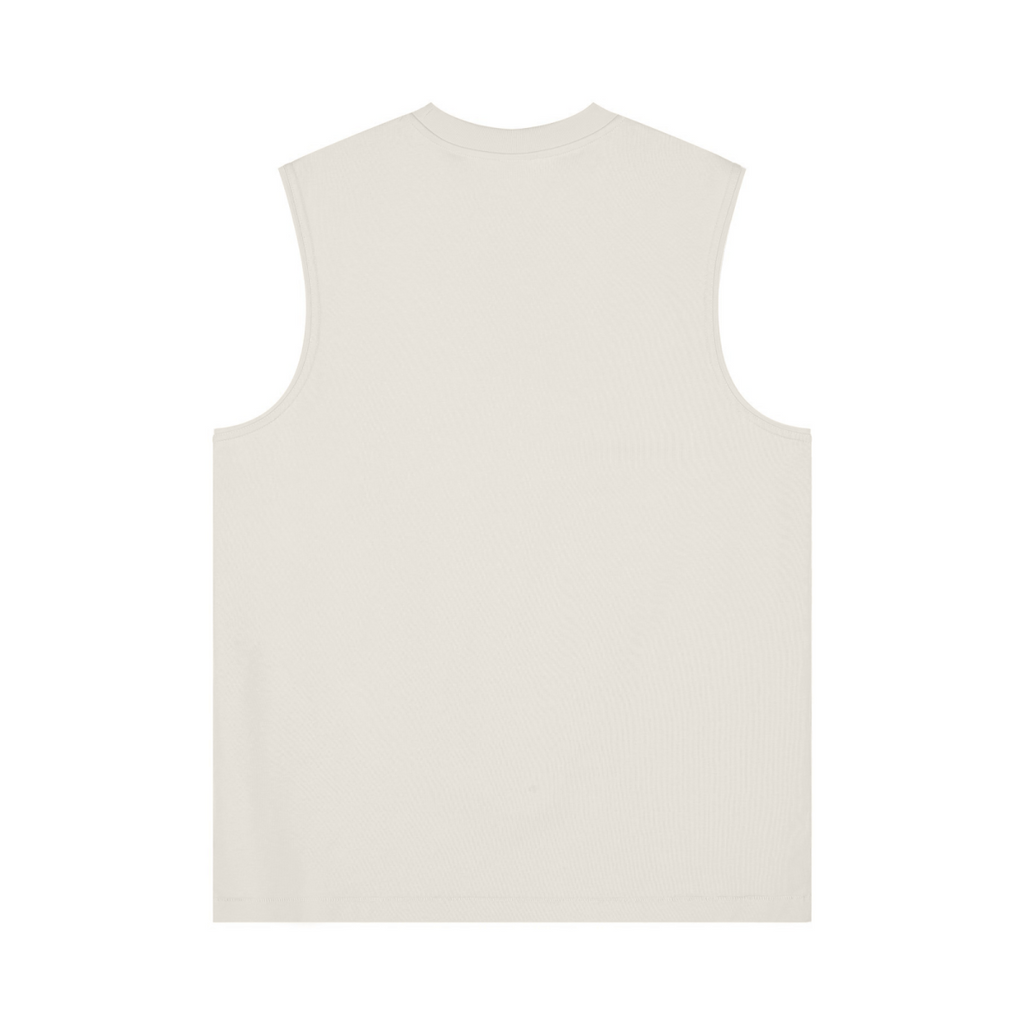 230GSM Women’s Cool-Touch Ice-Feel Solid Color Crew Neck Tank Top Beige Apricot