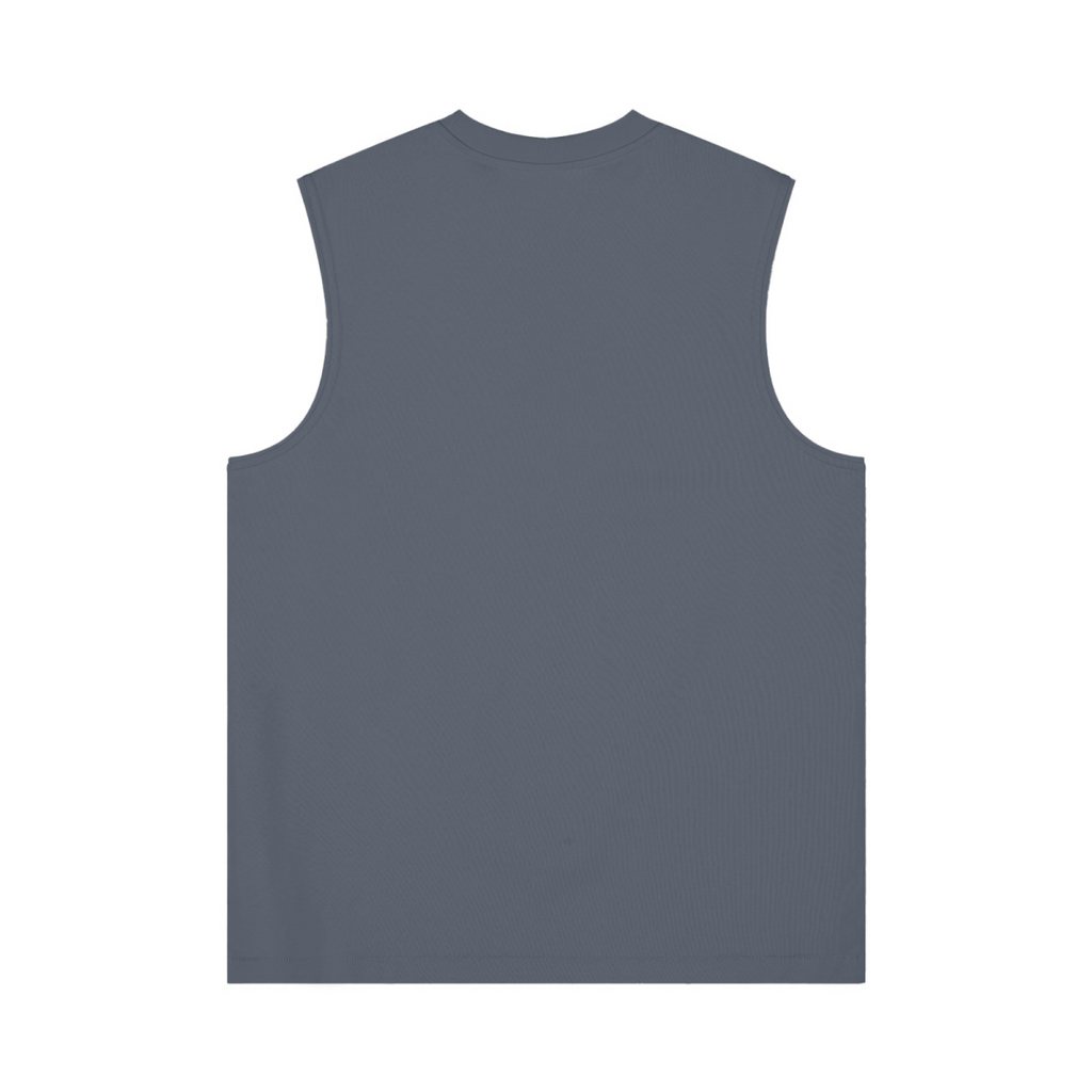 230GSM Women’s Cool-Touch Ice-Feel Solid Color Crew Neck Tank Top Dusty Blue