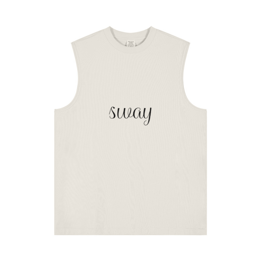 230GSM Women’s Cool-Touch Ice-Feel Solid Color Crew Neck Tank Top Beige Apricot