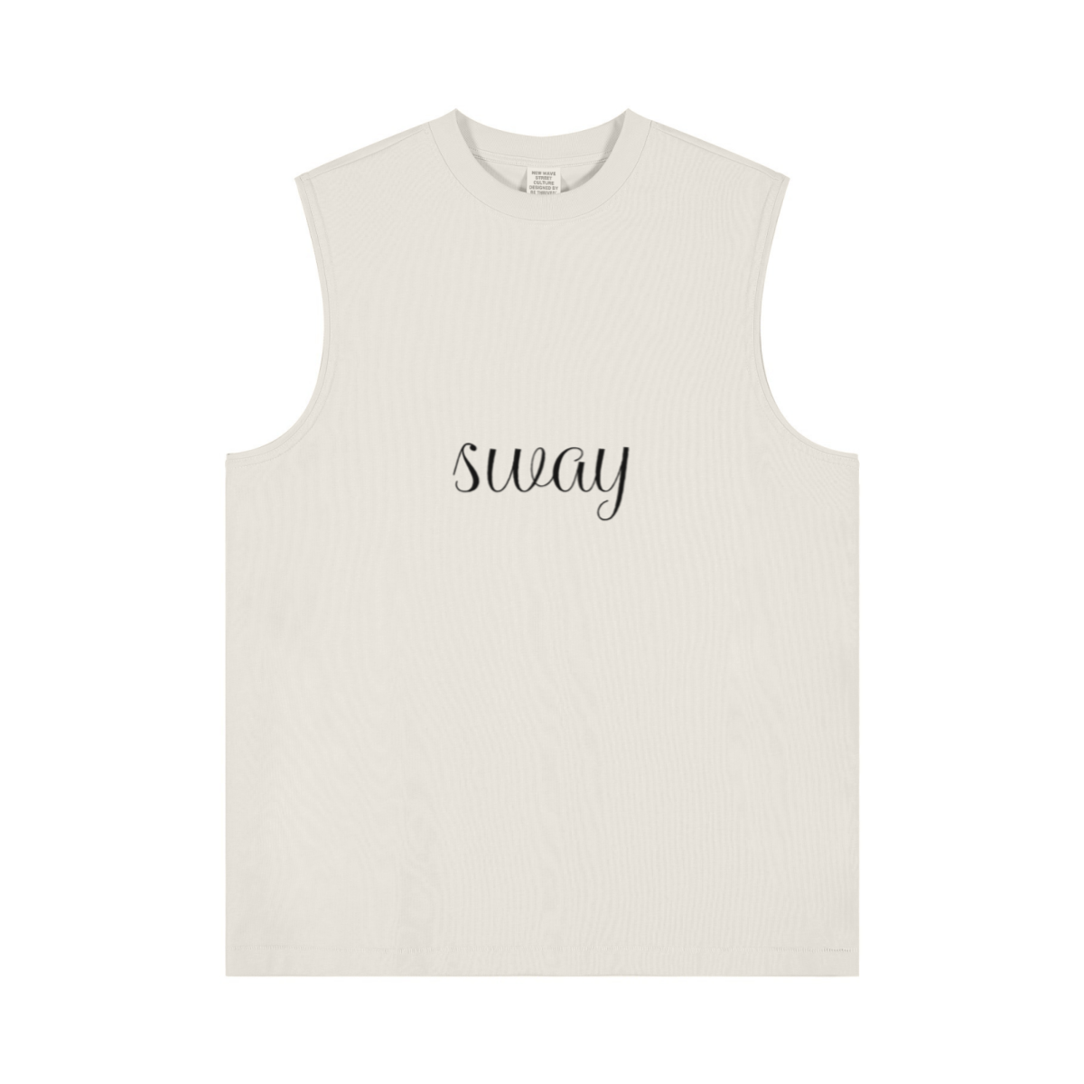 230GSM Women’s Cool-Touch Ice-Feel Solid Color Crew Neck Tank Top Beige Apricot