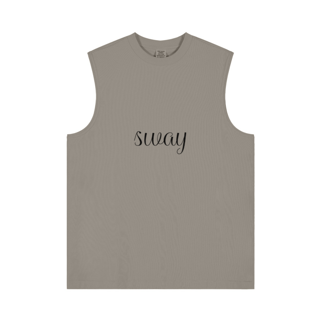 230GSM Women’s Cool-Touch Ice-Feel Solid Color Crew Neck Tank Top Taupe