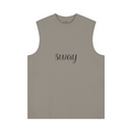 230GSM Women’s Cool-Touch Ice-Feel Solid Color Crew Neck Tank Top Taupe