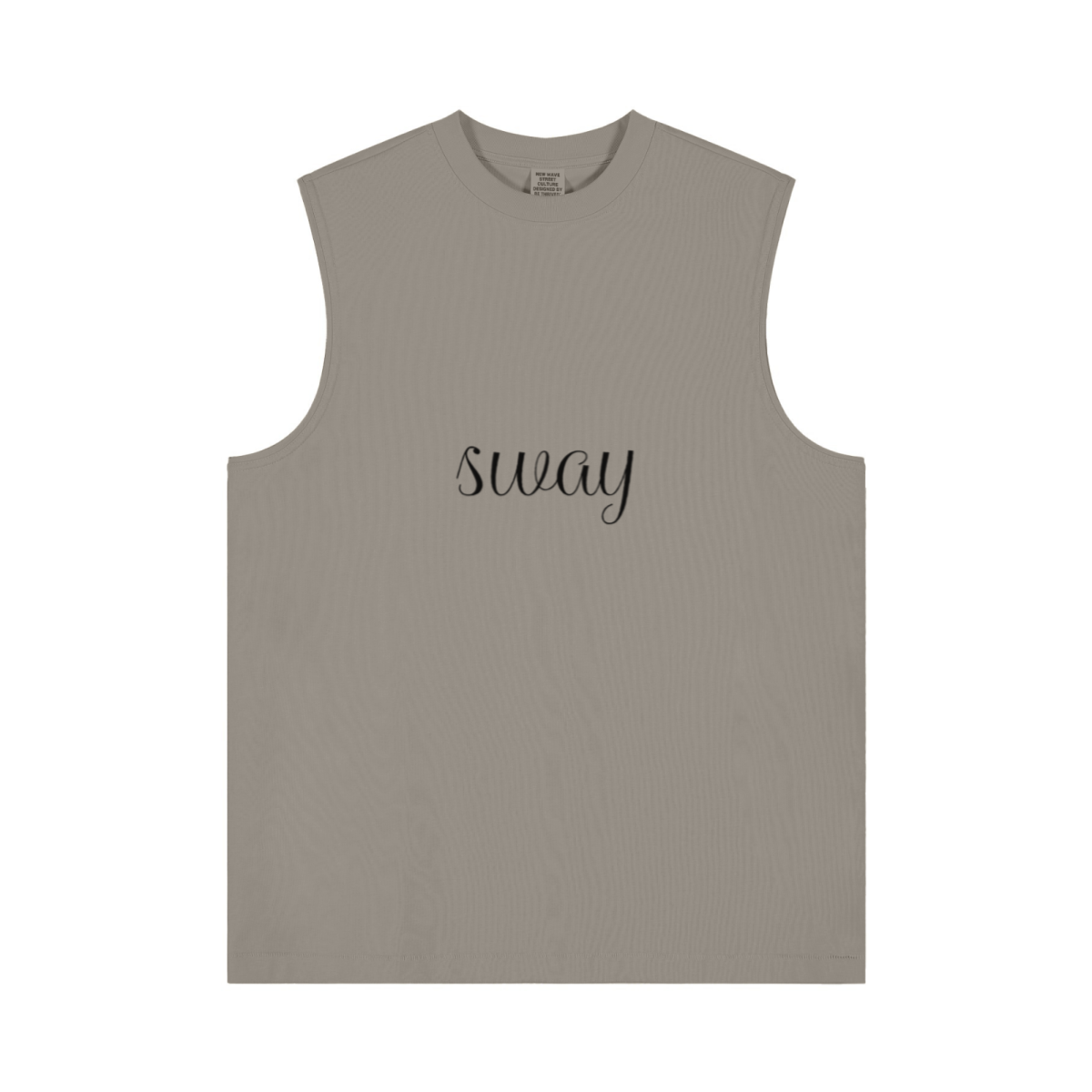 230GSM Women’s Cool-Touch Ice-Feel Solid Color Crew Neck Tank Top Taupe