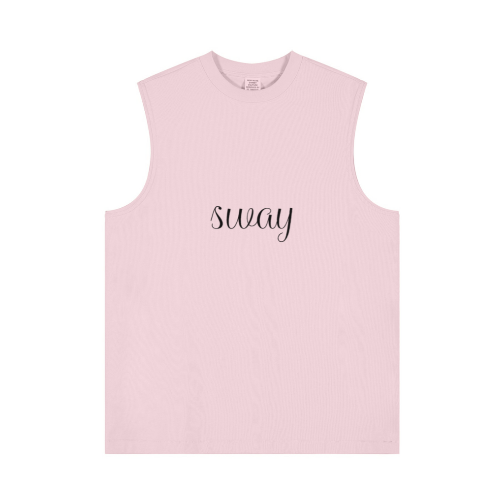 230GSM Women’s Cool-Touch Ice-Feel Solid Color Crew Neck Tank Top Pink