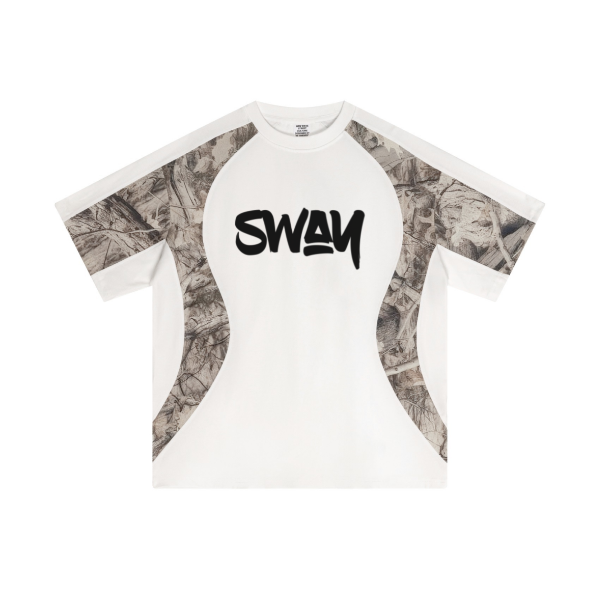 240GSM Men’s Camouflage Structured Panelled T-shirt White