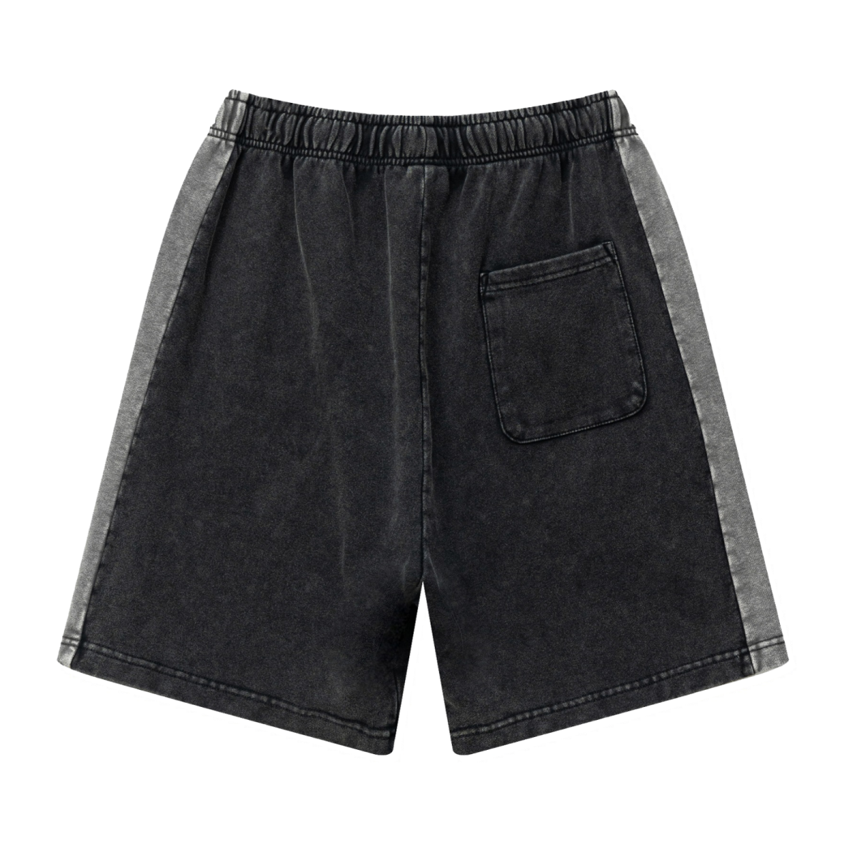370GSM Unisex Heavyweight Contrast Snow-Washed Shorts Black/Dark Grey