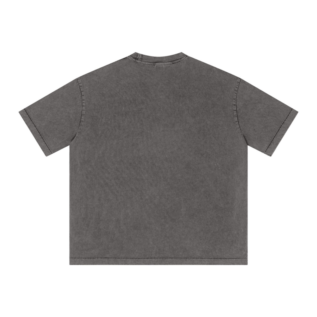 285GSM Unisex Distressed Snow-Wash Batik Plain Fabric T-shirt Dark gray