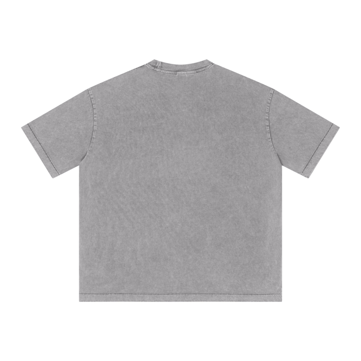 285GSM Unisex Distressed Snow-Wash Batik Plain Fabric T-shirt Light grey