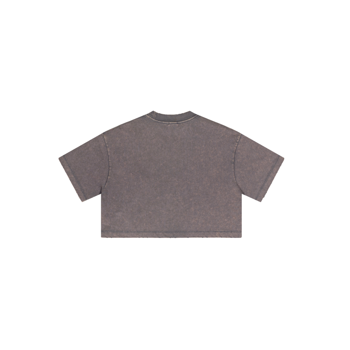 230GSM Women’s Cool-Touch Cropped High-Street Color Retro Snow-Wash T-shirt Raspberry Purple