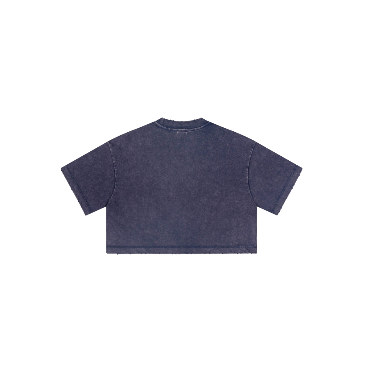 230GSM Women’s Cool-Touch Cropped High-Street Color Retro Snow-Wash T-shirt Royal Blue