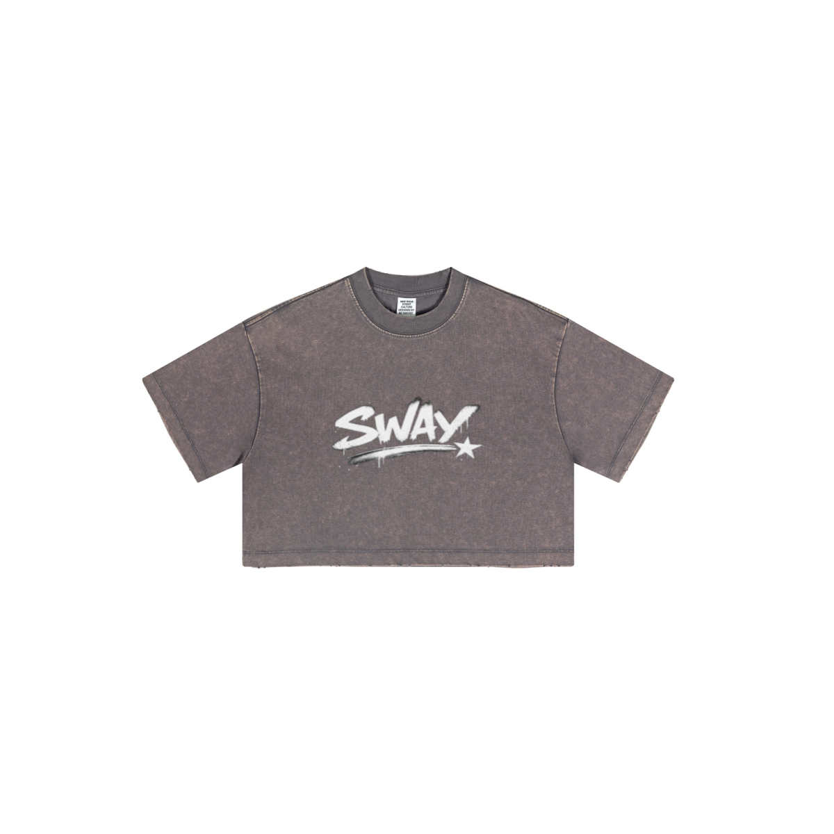 230GSM Women’s Cool-Touch Cropped High-Street Color Retro Snow-Wash T-shirt Raspberry Purple