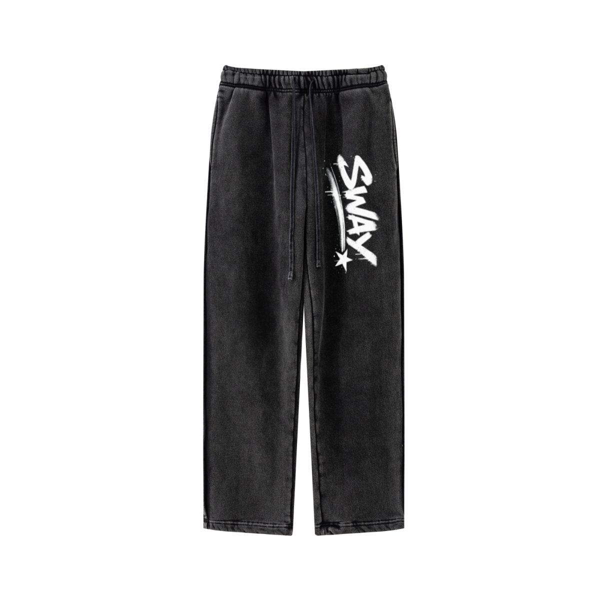 360GSM Men's Fleece Twisted-Stitch Marled Pants Snow Wash Grey