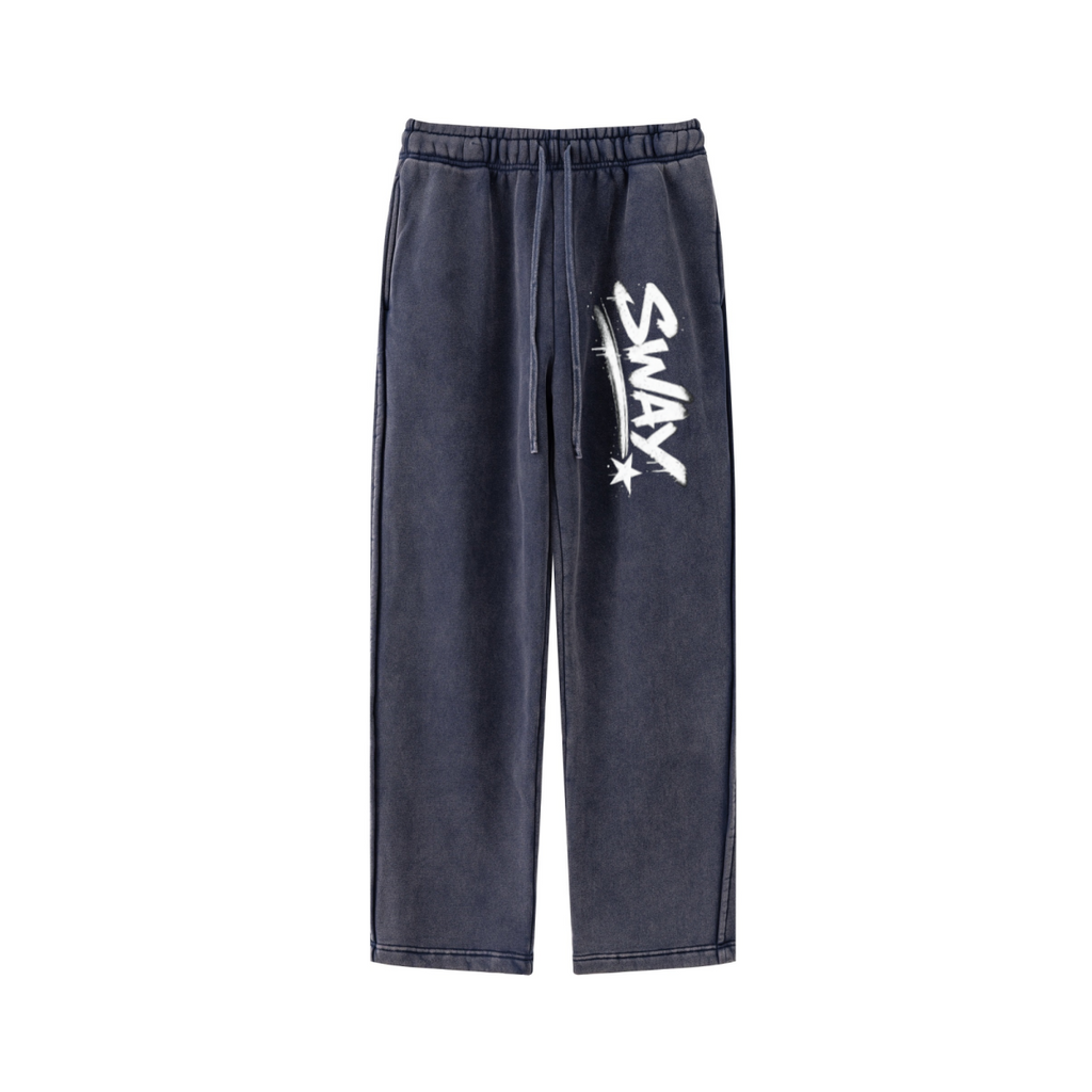 360GSM Men's Fleece Twisted-Stitch Marled Pants Royal Blue