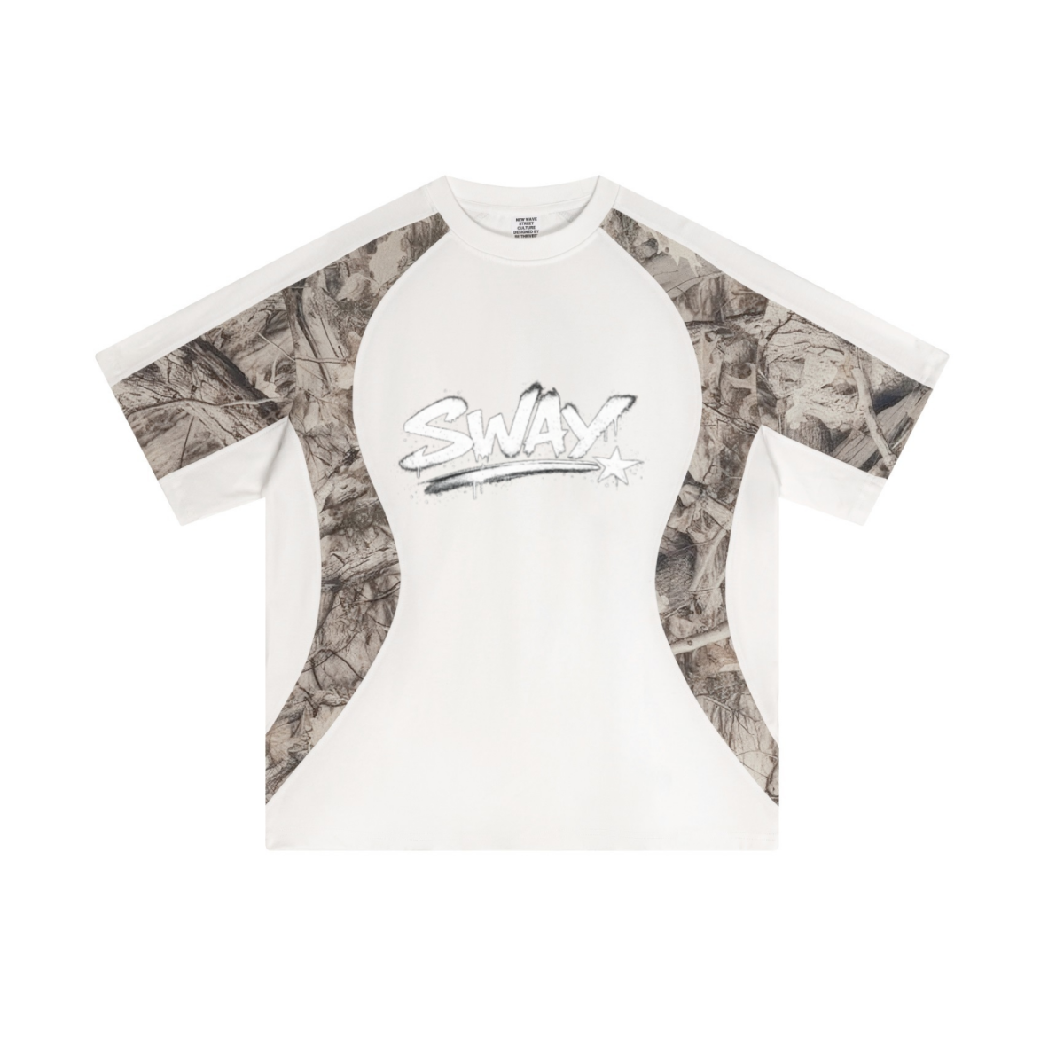 240GSM Men’s Camouflage Structured Panelled T-shirt White